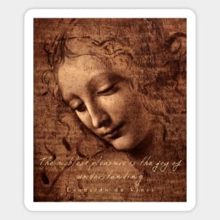 Leonardo da Vinci quote: The noblest pleasure is the joy of understanding Magnet